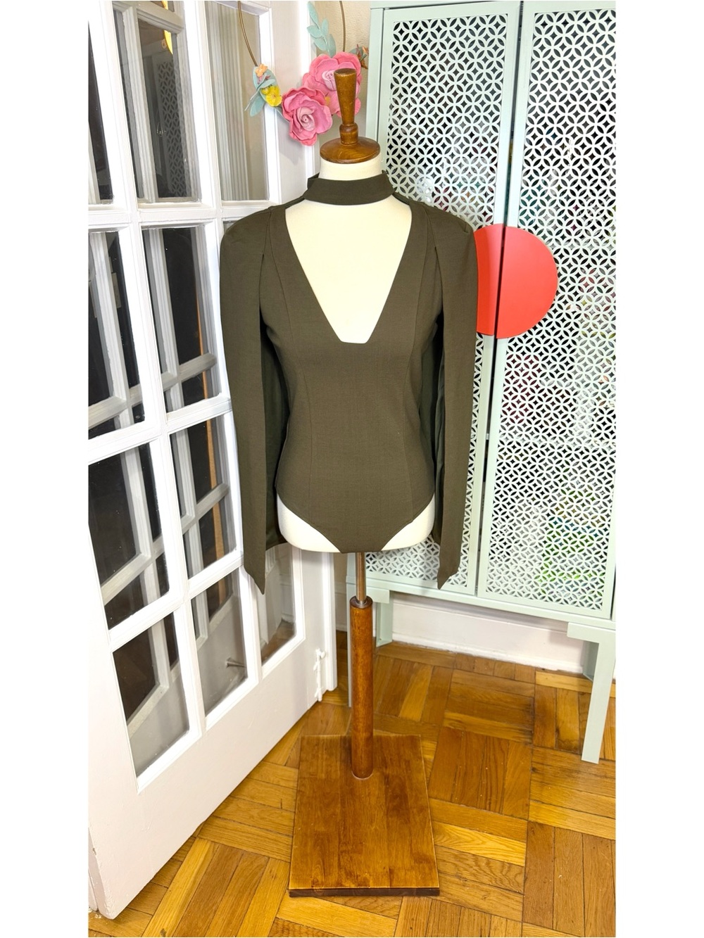 NWT Lavish Alice Khaki Cloaked Bodysuit